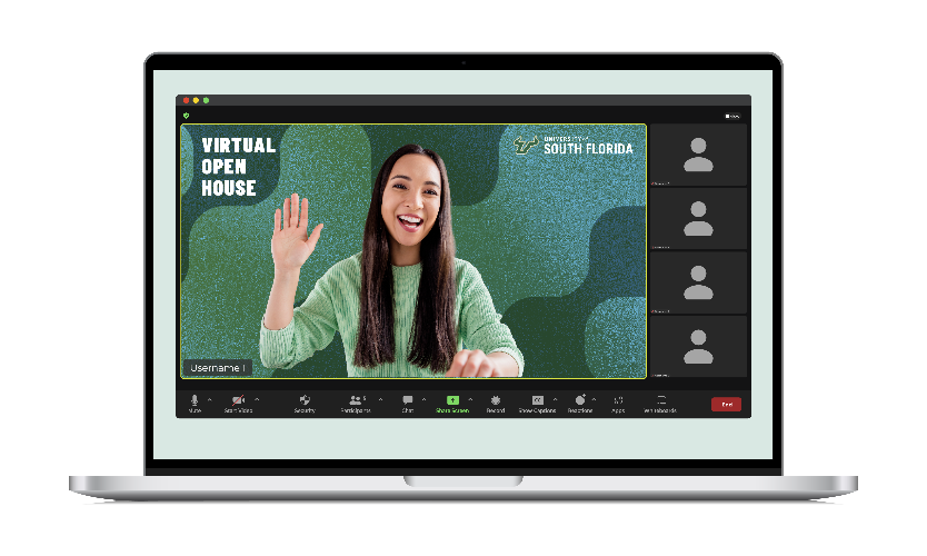 A laptop displaying a virtual open house.